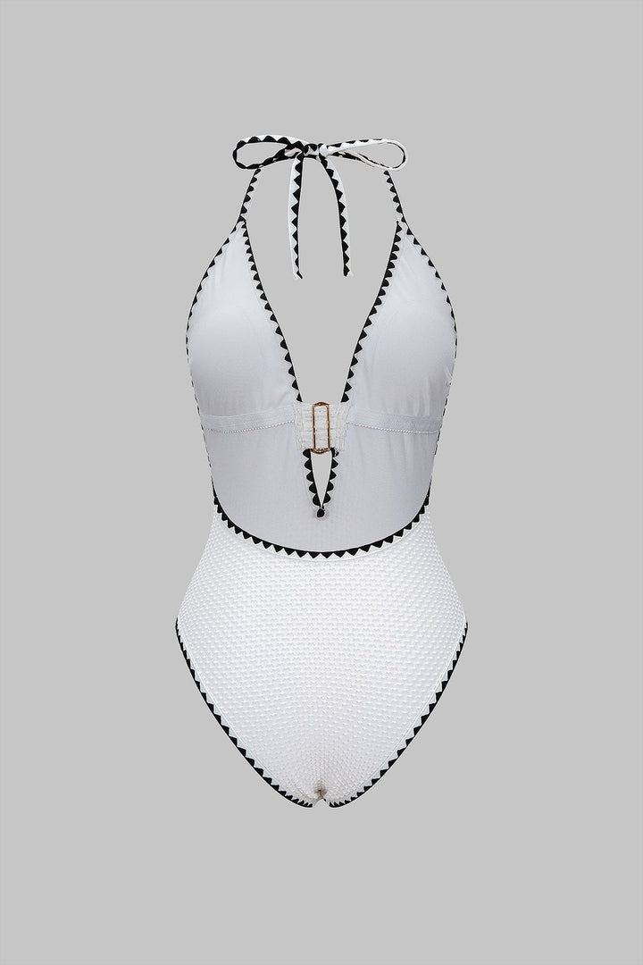 Heather | Neck Tie-Back One-Piece Swimsuit