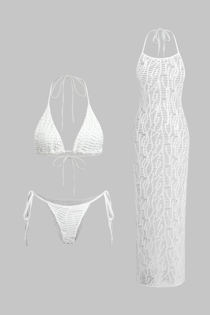 Hally | Bikini And Open Knit Cover Up Set