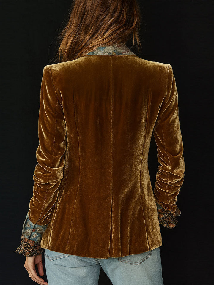 Anna | Patchwork Blazer with Vintage Floral Print