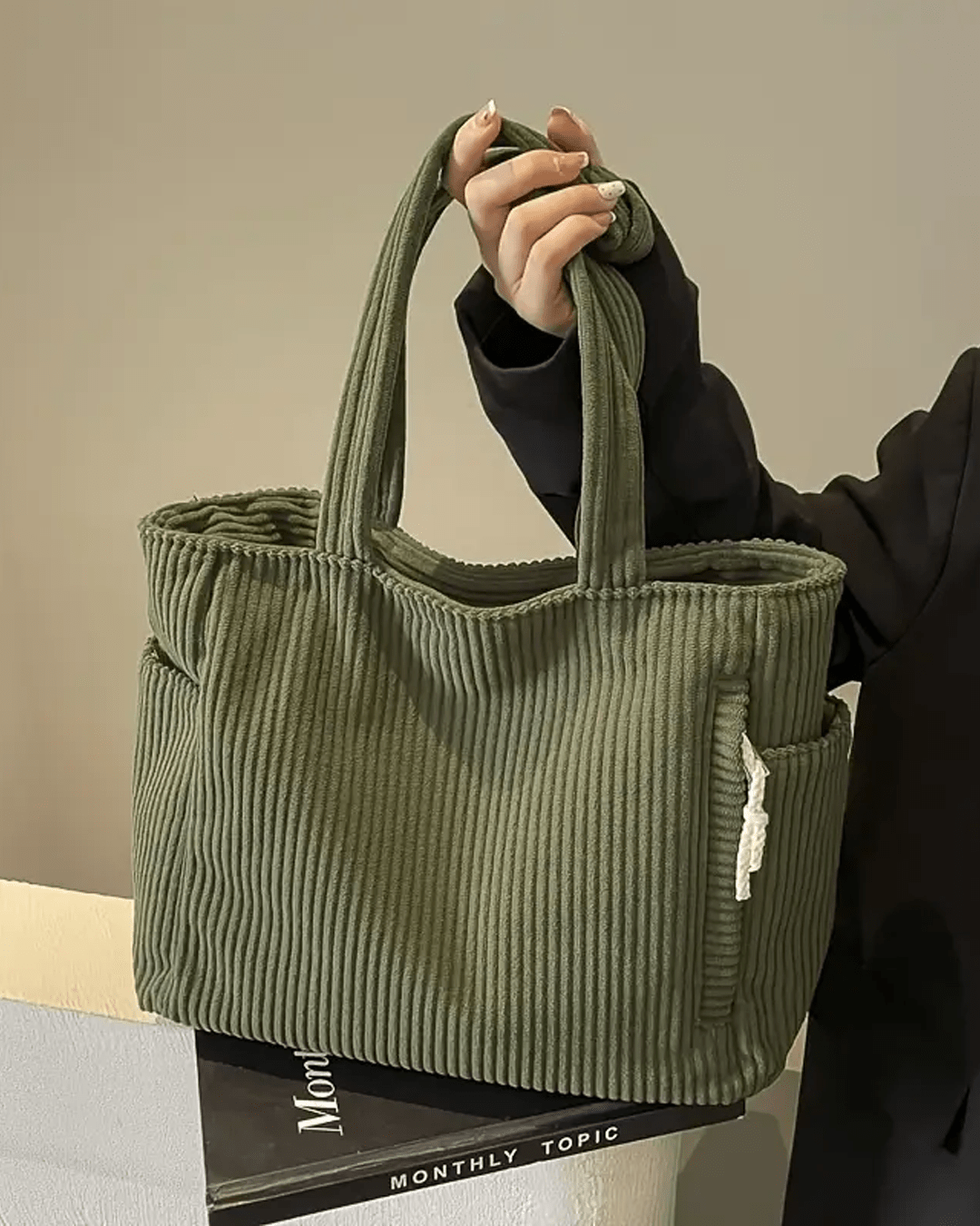 Tilda Tote Bag | Ribbed Design, Spacious Interior, Versatile Use