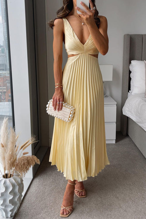 Helen Elegant Long Dress - Yellow