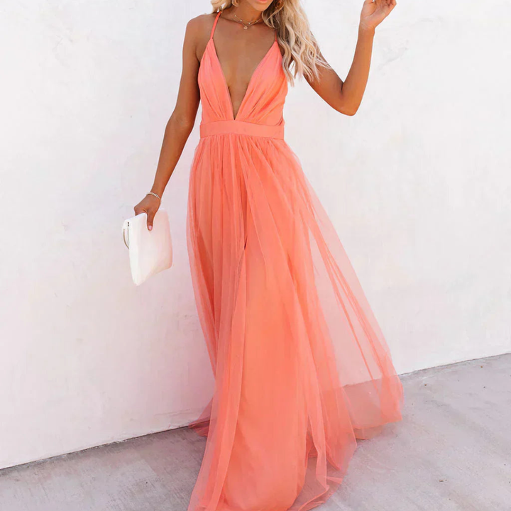 Ginevra Coral Light Maxi Dress