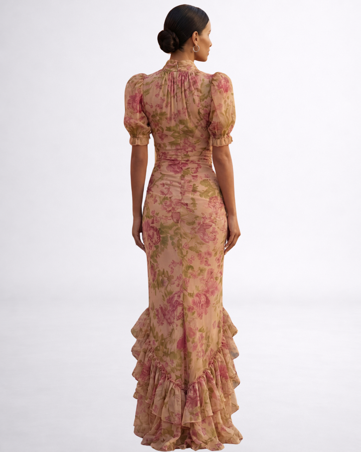 Rosario Floral Chiffon Long Dress
