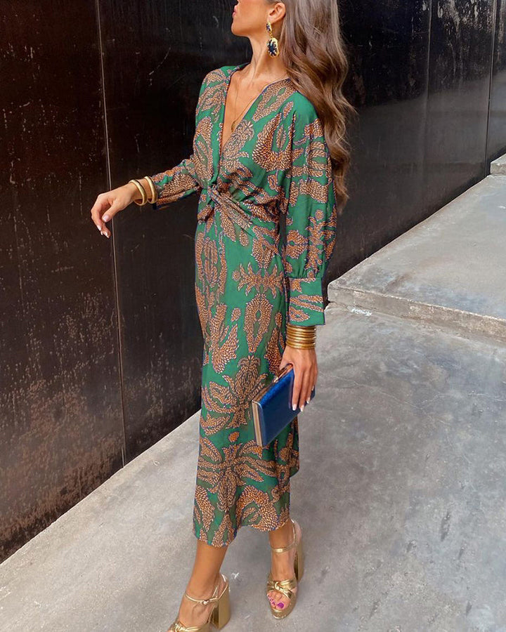 Celeste Floral Midi Dress - Green