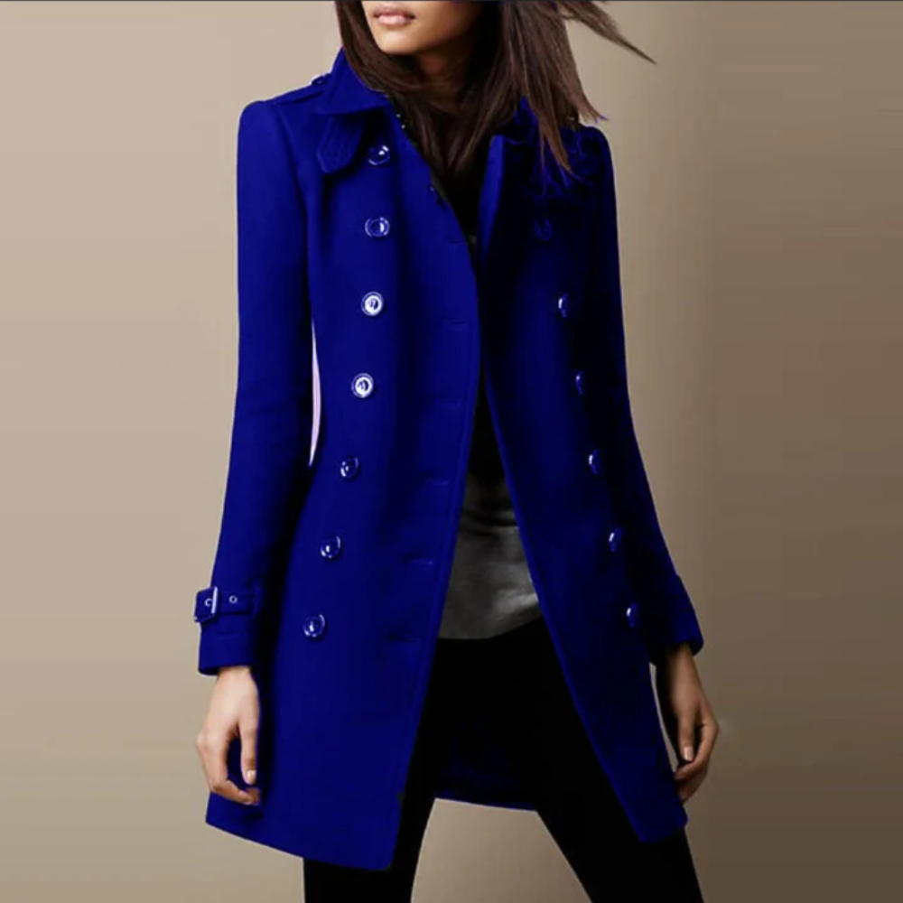 Danielle | Elegant Double Breasted Longline Trench Coat