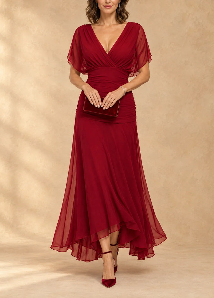 Emma | Draped V-Neck Evening Dress