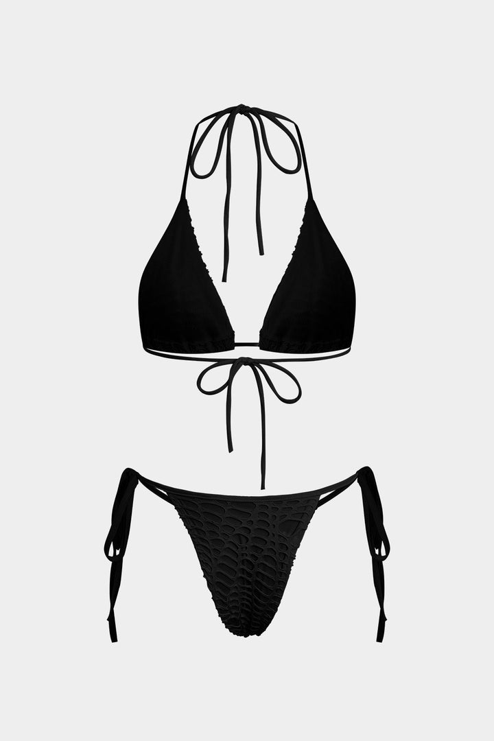 Hally | Bikini And Open Knit Cover Up Set
