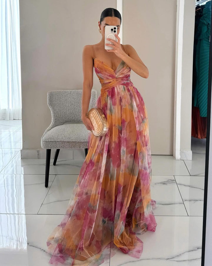Giselle Floral Maxi Dress - Orange