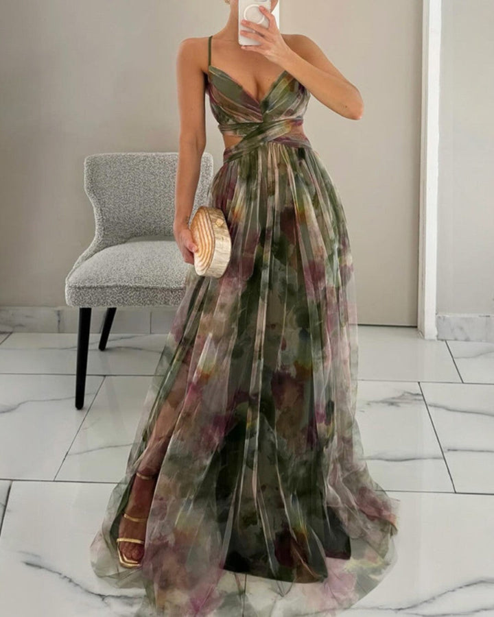 Giselle Floral Maxi Dress - Green