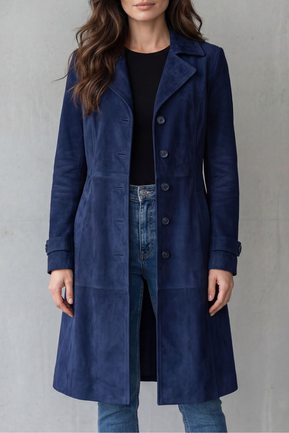 Disa | Vintage Suede-Finish Long Coat