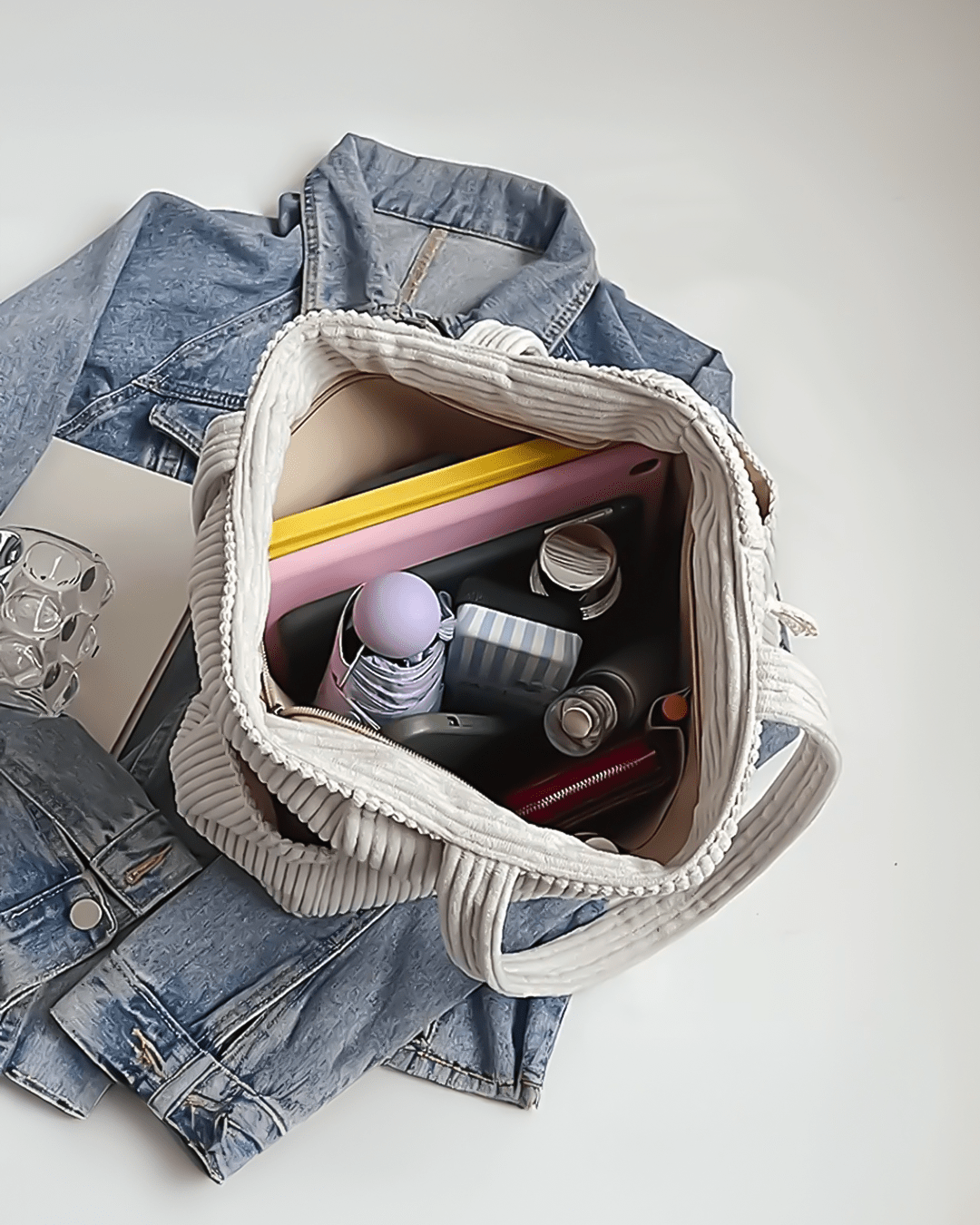 Tilda Tote Bag | Ribbed Design, Spacious Interior, Versatile Use