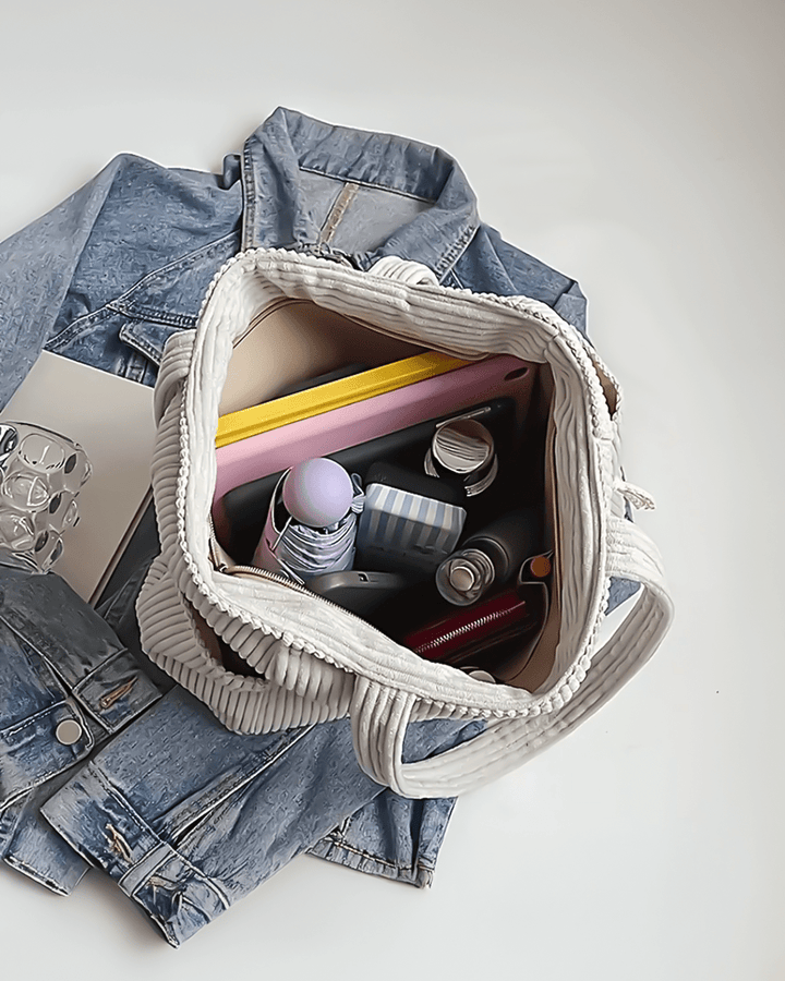 Tilda Tote Bag | Ribbed Design, Spacious Interior, Versatile Use
