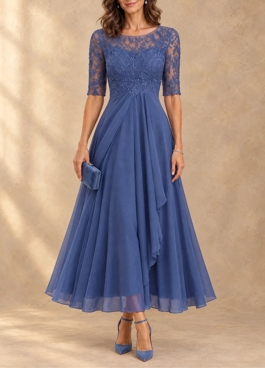 Abella | Lace & Chiffon Dress
