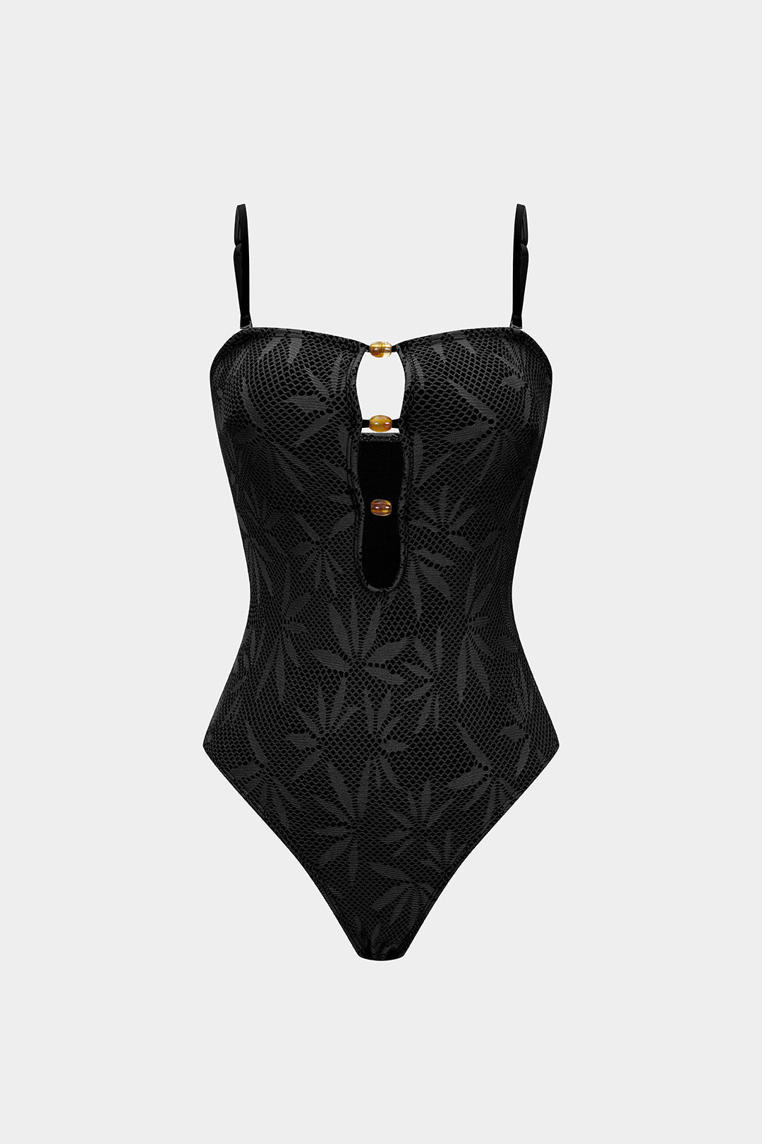Beaded Backless Slip One-Piece Swimsuit