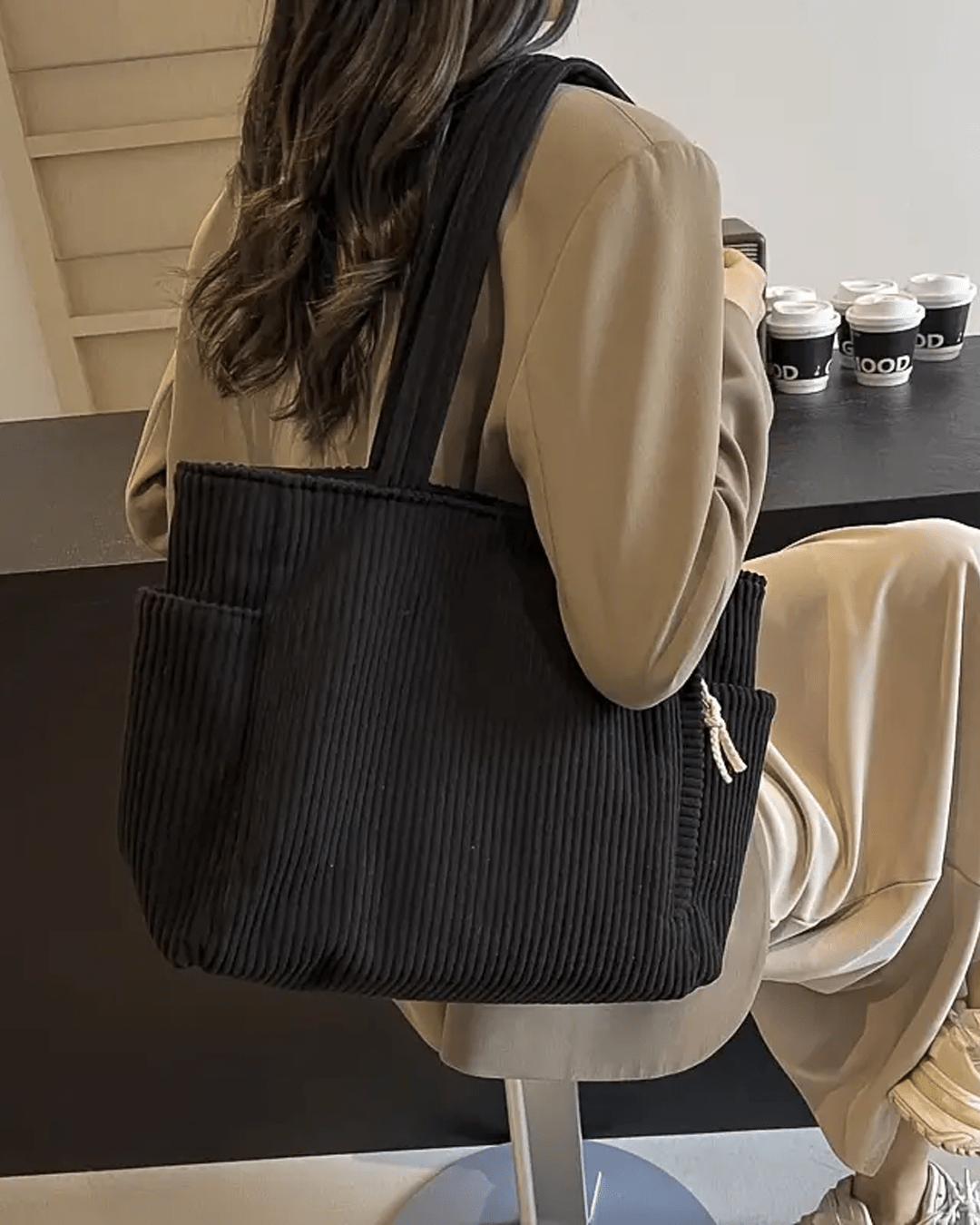 Tilda Tote Bag | Ribbed Design, Spacious Interior, Versatile Use