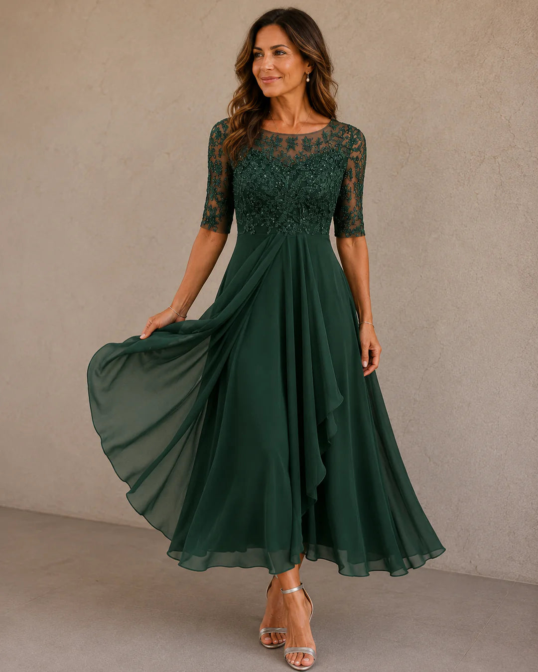 Abella | Lace & Chiffon Dress