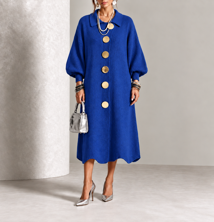 Evelyn | Elegant Button Knit Dress