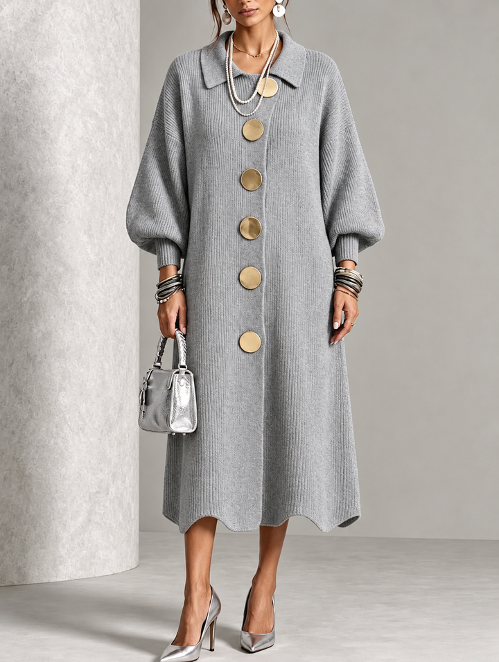 Evelyn | Elegant Button Knit Dress