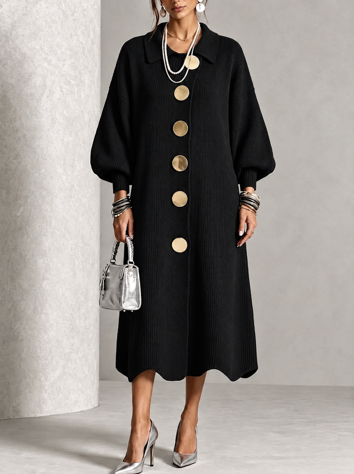 Evelyn | Elegant Button Knit Dress