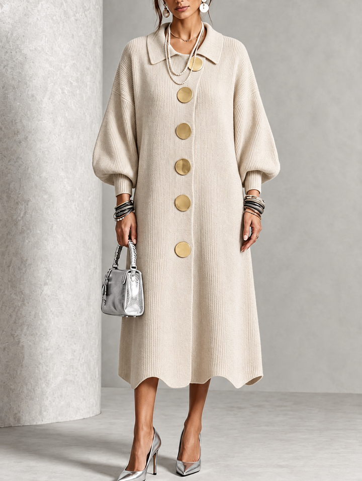 Evelyn | Elegant Button Knit Dress
