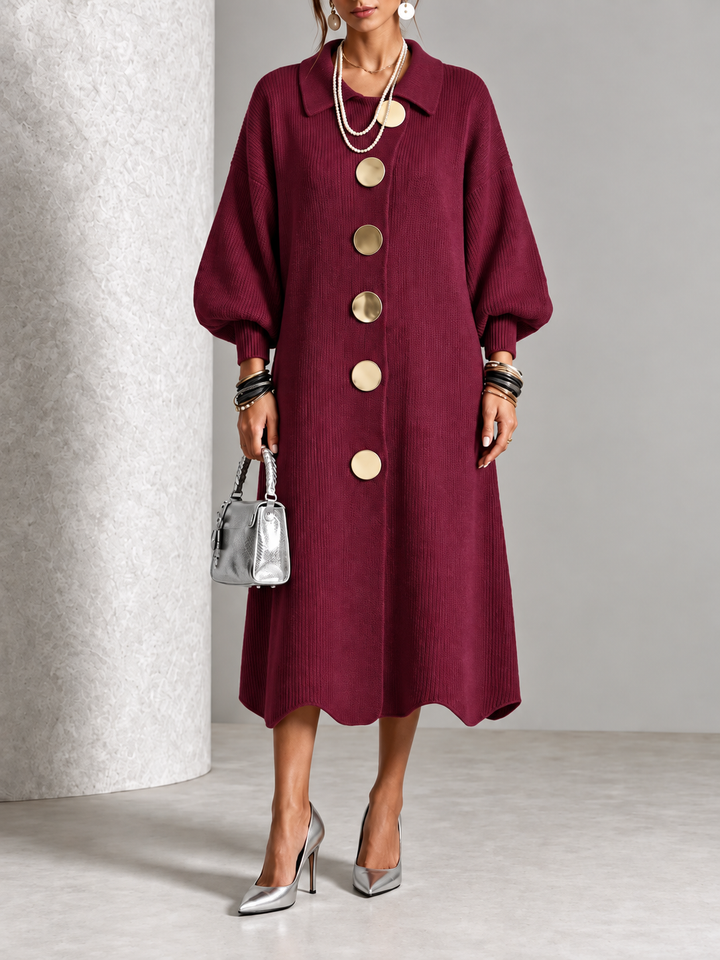 Evelyn | Elegant Button Knit Dress