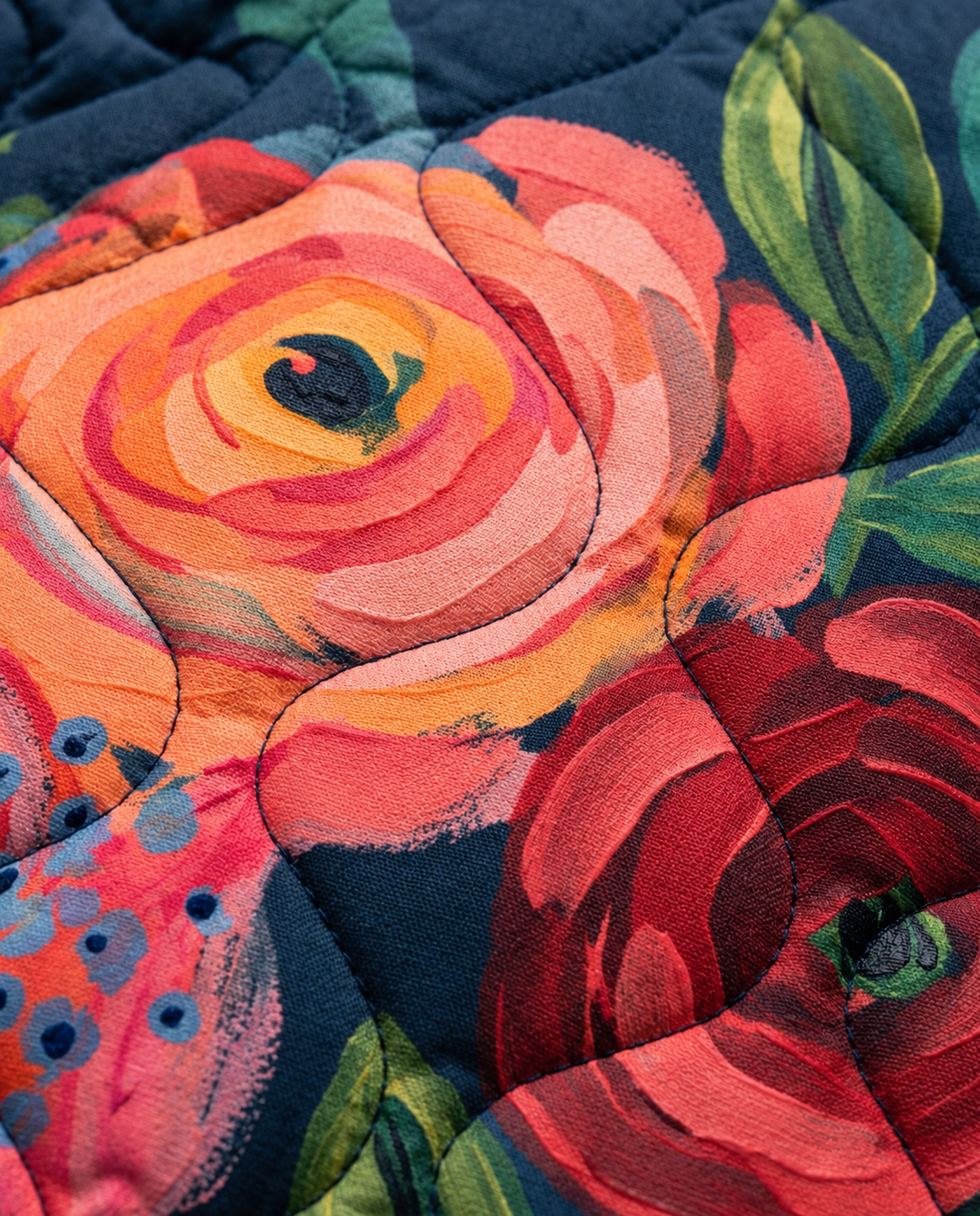 Amaya | Vintage Floral Print Quilted Jacket