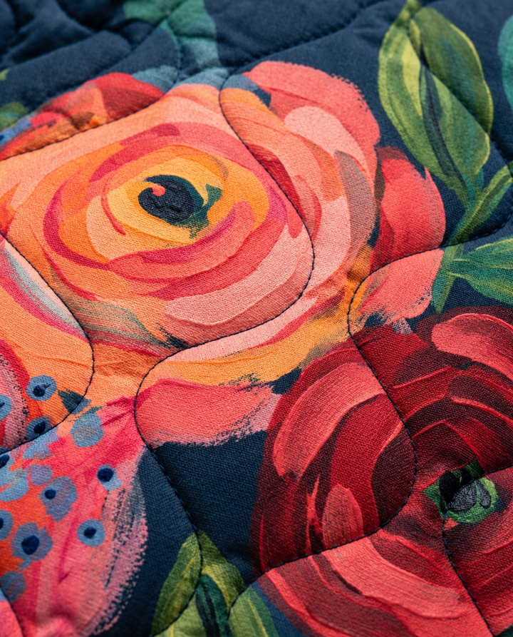 Amaya | Vintage Floral Print Quilted Jacket