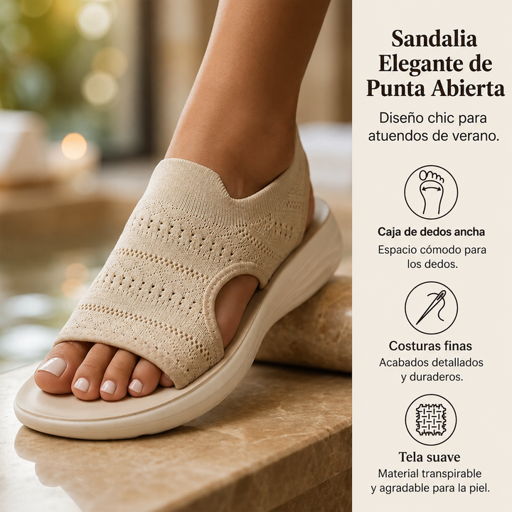 Woven Breathable Platform Sandals with Heel Strap