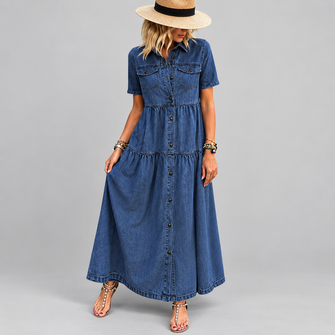 Grace | Belly-covering Midi Dress with Buttons