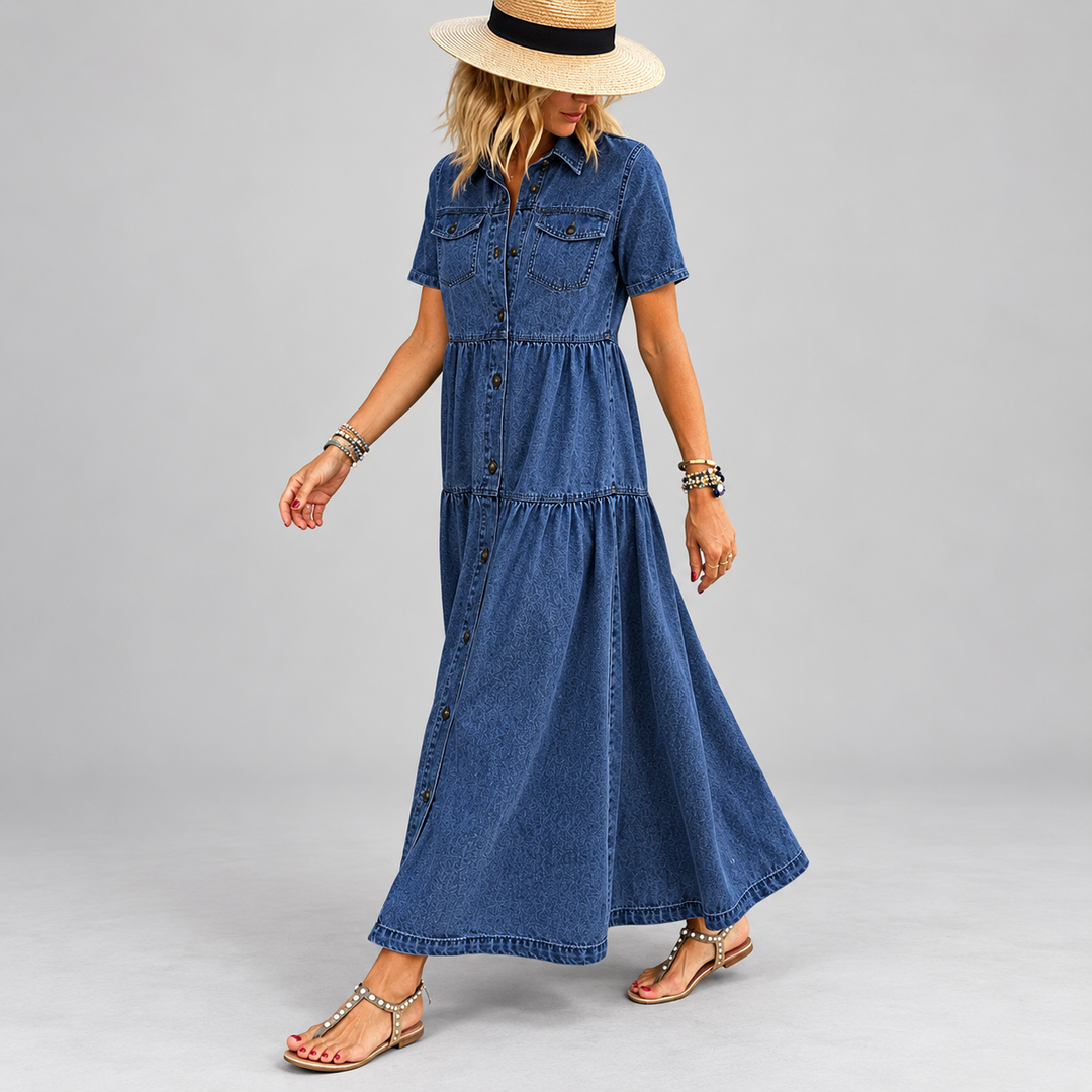 Grace | Belly-covering Midi Dress with Buttons