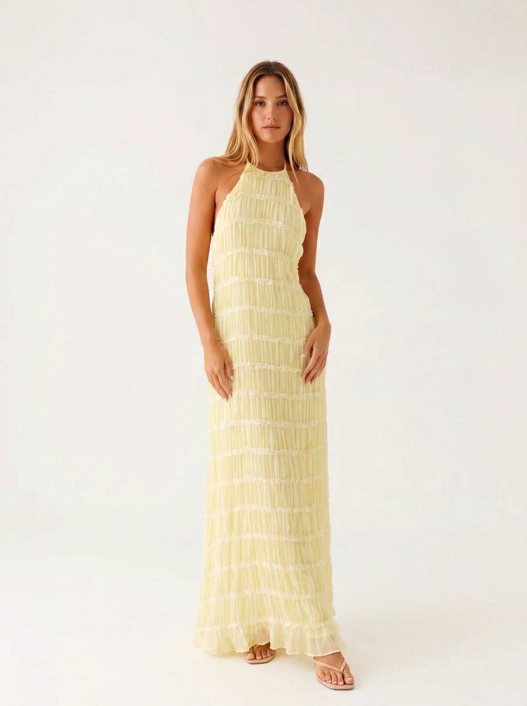 Angela Summer Long Dress - Yellow