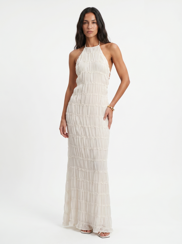 Angela Summer Long Dress - White