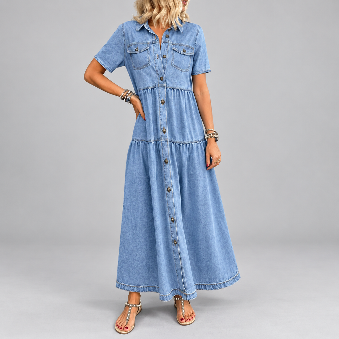 Grace | Belly-covering Midi Dress with Buttons