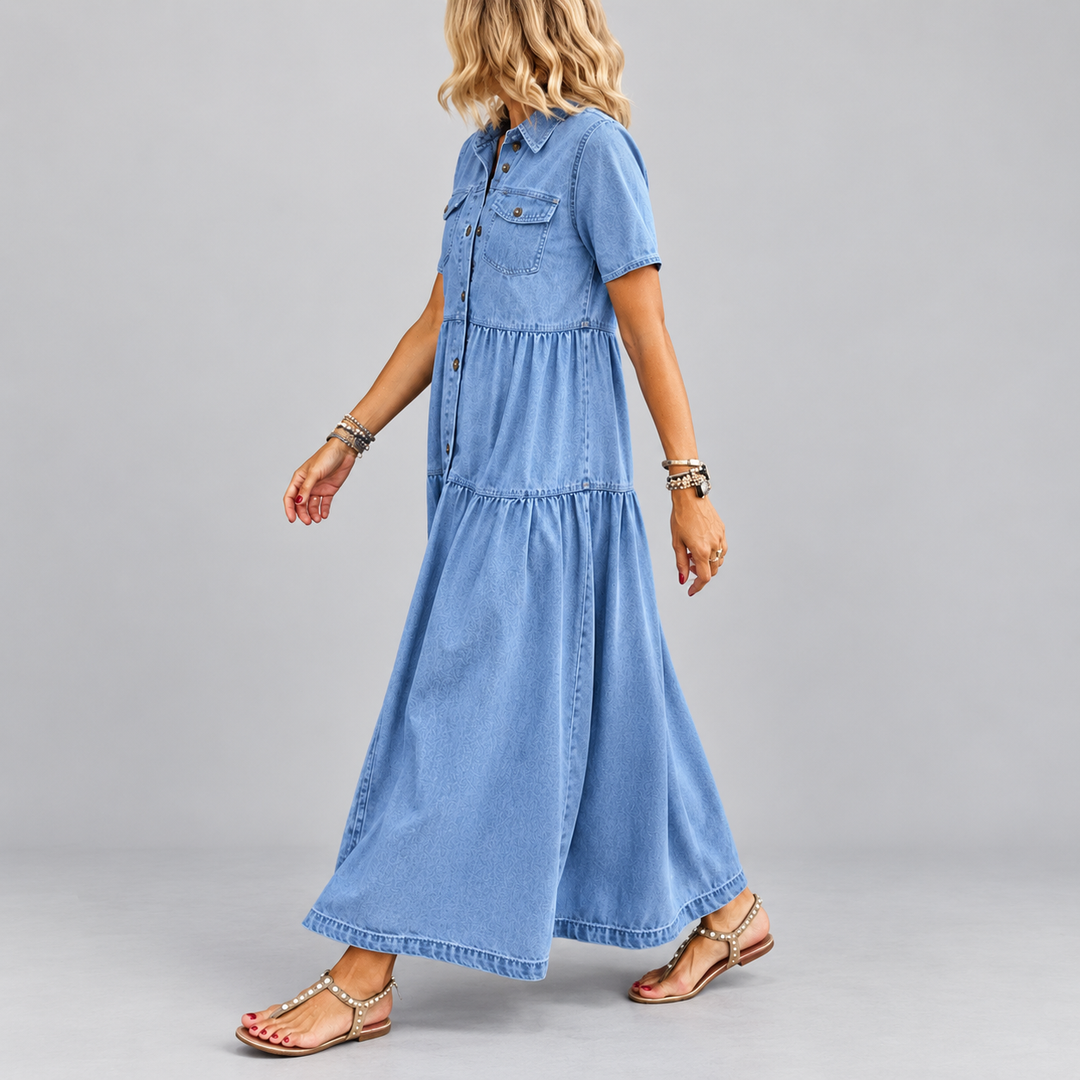 Grace | Belly-covering Midi Dress with Buttons