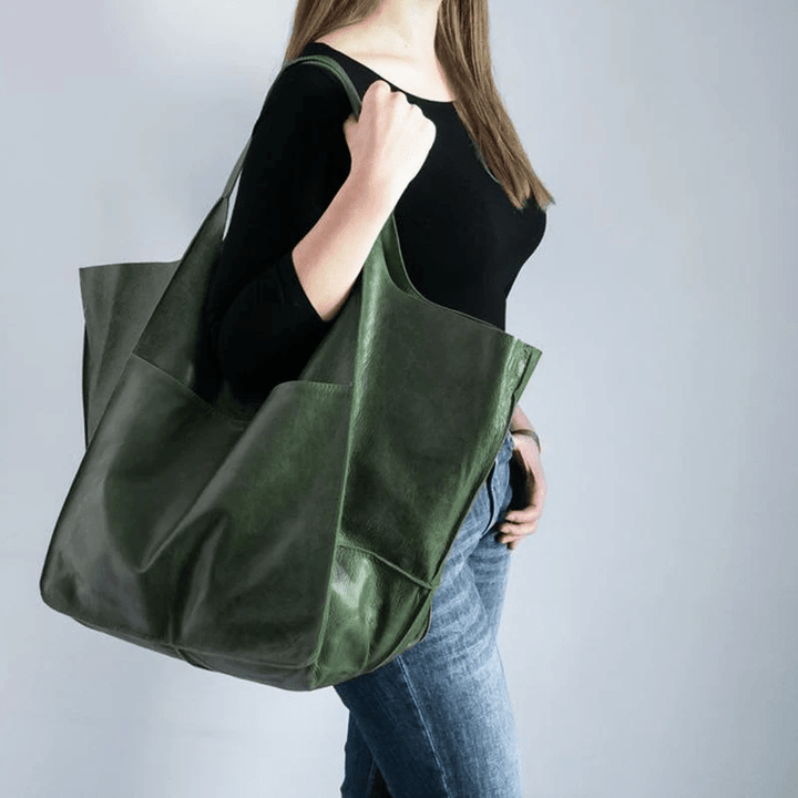 Mira Slouchy Tote Bag featuring a soft texture and spacious design, perfect for everyday use and stylish outings. - 5