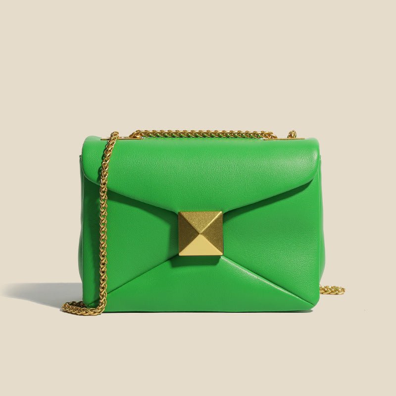Stylish Glamco Chain Bag featuring a premium leather-look design adorned with elegant gold rivets, perfect for adding a touch of sophistication to any outfit. - 5