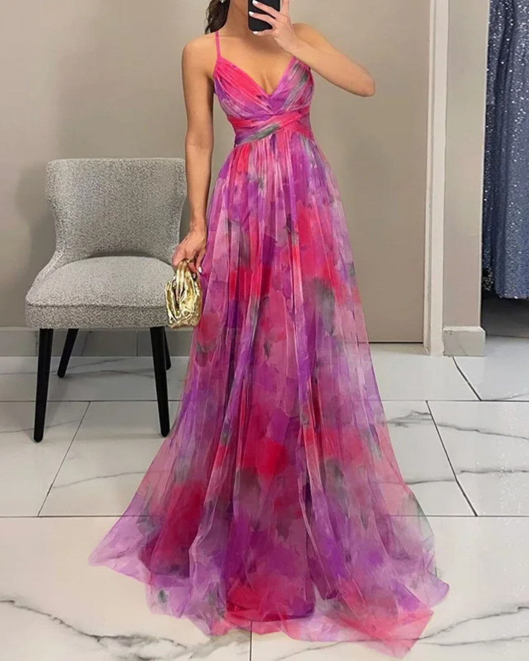Giselle Floral Maxi Dress - Pink