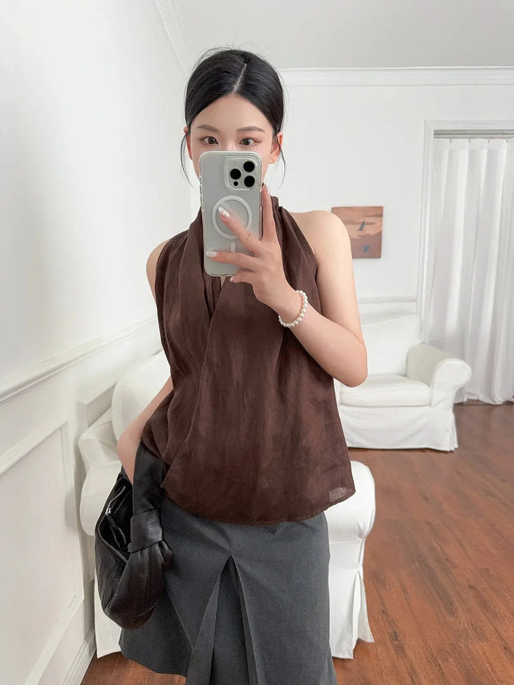 Valienne | Drape Linen Vest