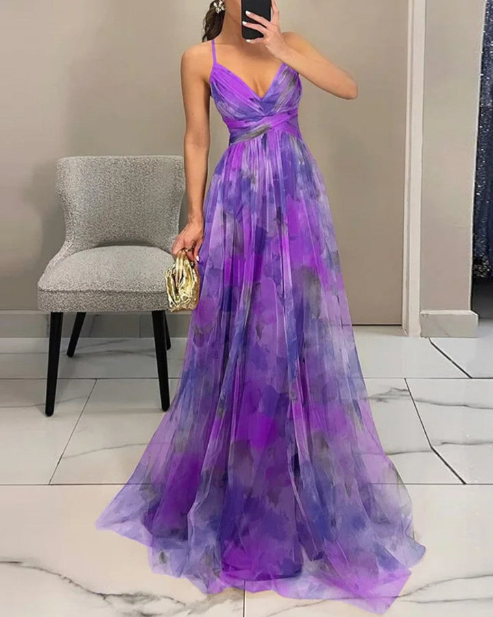 Giselle Floral Maxi Dress - Purple