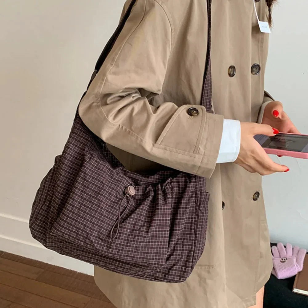 Nava Crossbody Bag | Checkered Nylon and Polyester Design for Women