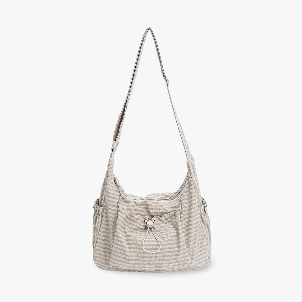 Nava Crossbody Bag for Women featuring a stylish checkered design made of durable nylon and polyester. - 4
