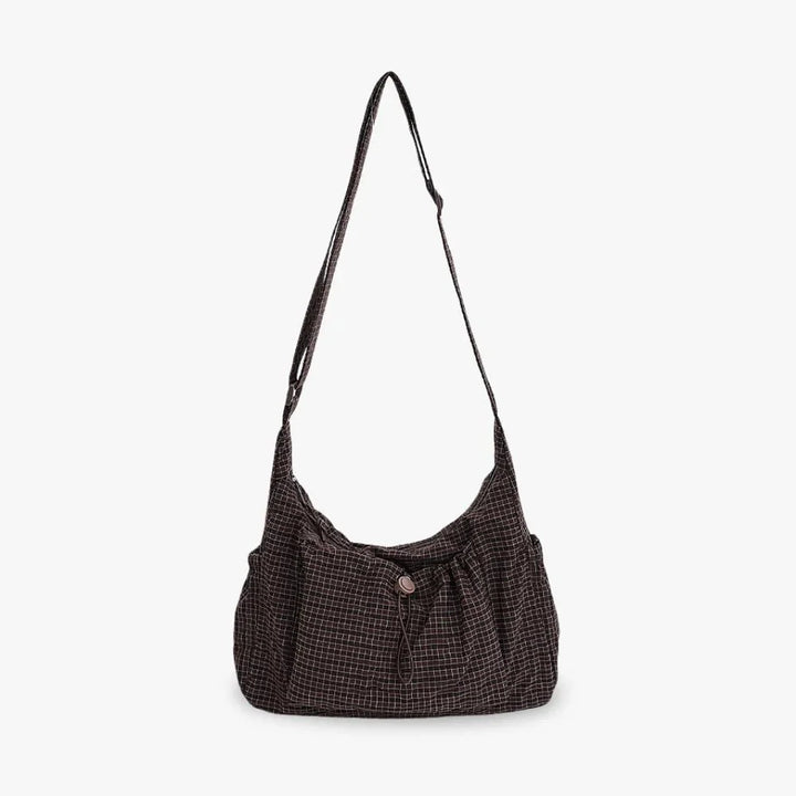 Nava Crossbody Bag for Women featuring a stylish checkered design made of durable nylon and polyester. - 2