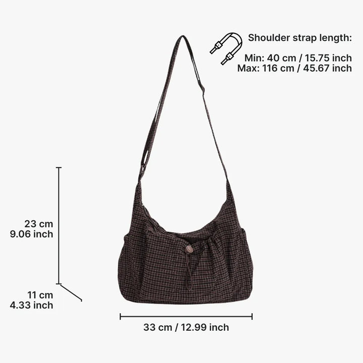 Nava Crossbody Bag | Checkered Nylon and Polyester Design for Women