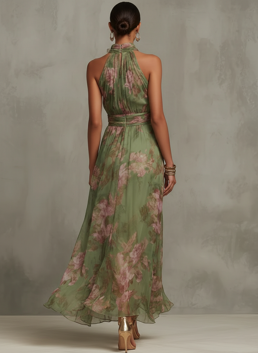 Livia Floral Halter Maxi Dress