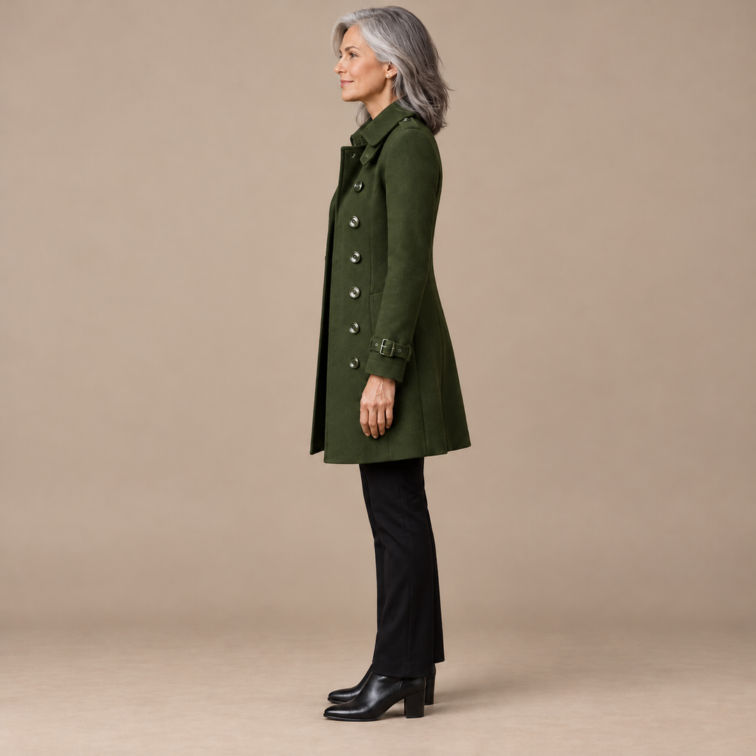 Danielle | Elegant Double Breasted Longline Trench Coat