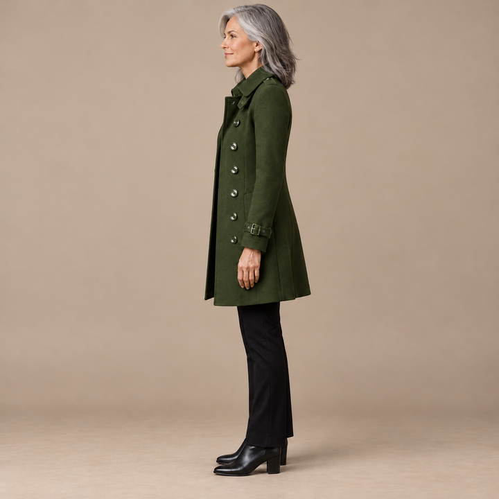 Danielle | Elegant Double Breasted Longline Trench Coat