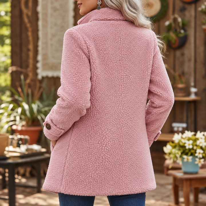 Women's Fleece Jacket with Stand Collar and Zip Front