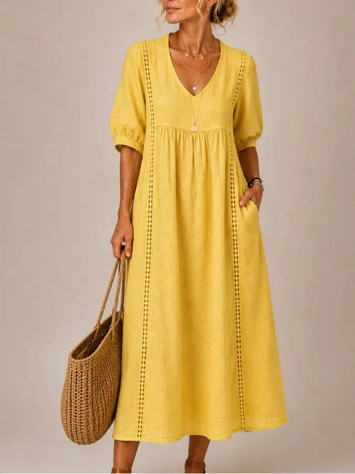 Sefi Summer Midi Dress - Yellow