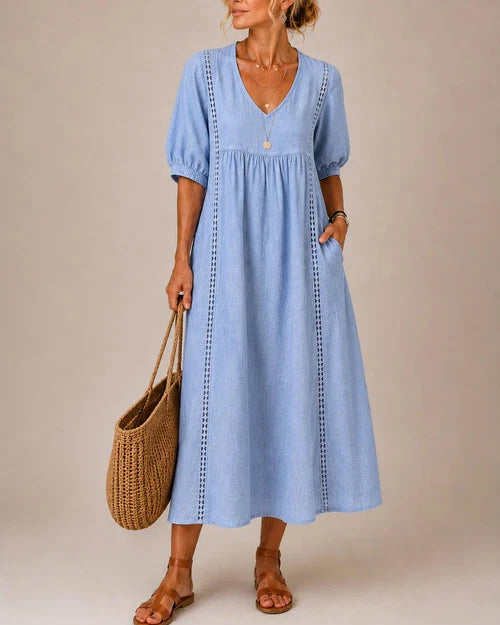 Sefi Summer Midi Dress - Sky Blue