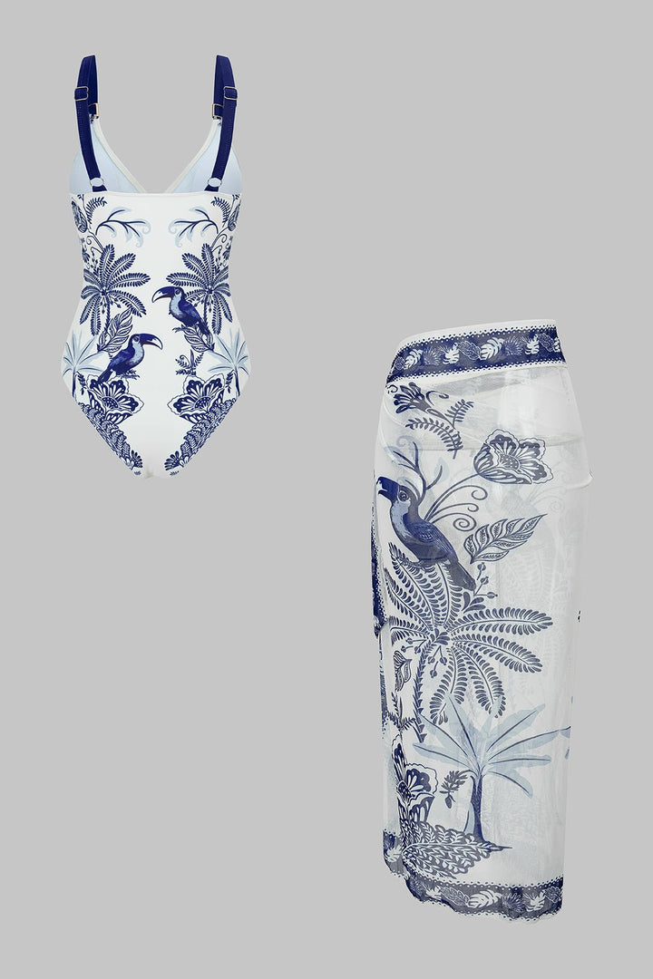 Bird | Print Wrap 3-Piece Bikini Set